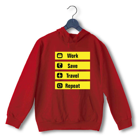 Travel Travel WORK SAVE TRAVEL REPEAT UNISEX HOODIE Sweatshirts